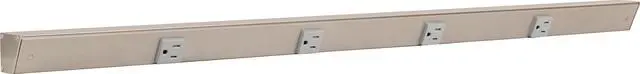 Main image of Task Lighting APT Angled Power Strip 36 inch, 4 Receptacles, Satin Nickel