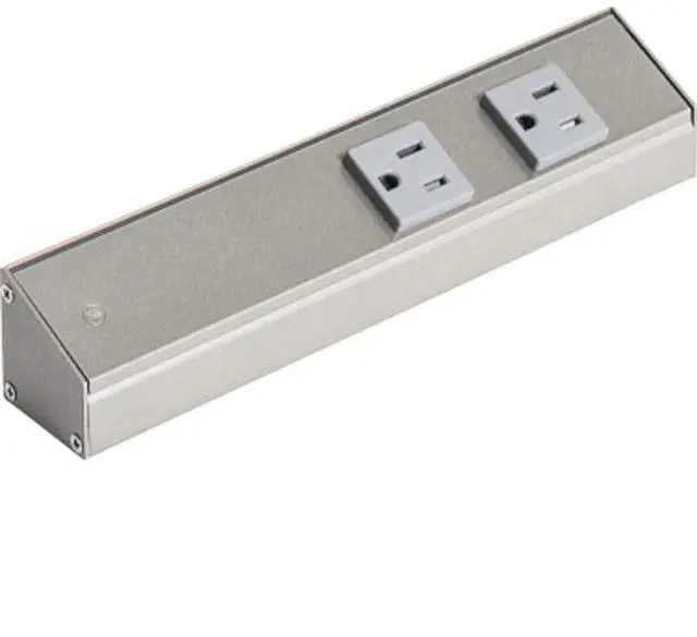 Alt view image 3 of 4 - Task Lighting APT Angled Power Strip 36 inch, 4 Receptacles, Satin Nickel
