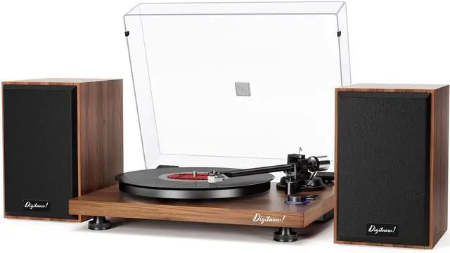 Main image of Bluetooth Turntable HiFi System with 36 Watt Bookshelf Speakers, Patend Designed Vinyl Record Player with Magnetic Cartridge, Bluetooth Playback and Auto Off