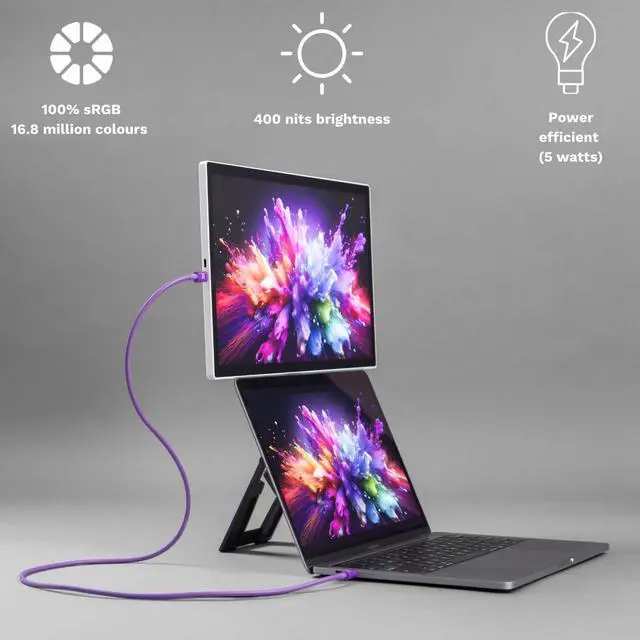 Alt view image 3 of 4 - Espresso Lite 15 Portable Monitor (White) 15.6 Full HD USB-C Display, Single-Cable Power, Ultra-Light Travel Monitor for Laptop, iPad & USB-C Devices