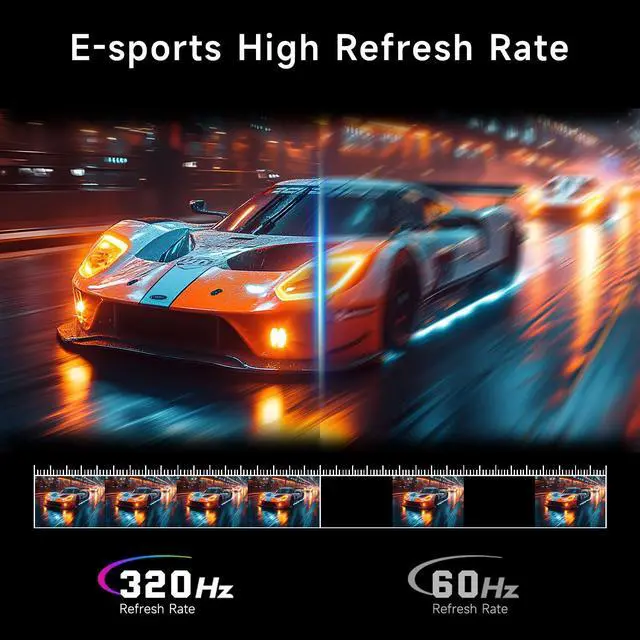 Alt view image 2 of 4 - 24.5 inch 320Hz/300Hz/240Hz Gaming Monitor, FHD 1080p Computer Monitor, 1ms, IPS Panel, Adaptive sync, NTSC 85%, sRGB 120%, Ultra Slim, DP x2, HDMI x2, VESA, with DP Cable up to 320Hz