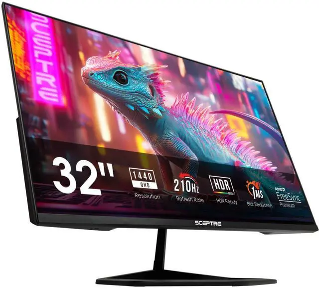 Main image of New 32-inch 2K QHD 2560 x 1440 Prime Gaming Monitor up to 210Hz USB Type-C DisplayPort HDMI sRGB 115% 1ms Build-in Speakers, Machine Black 2026 ((E325B-QW200D Series)