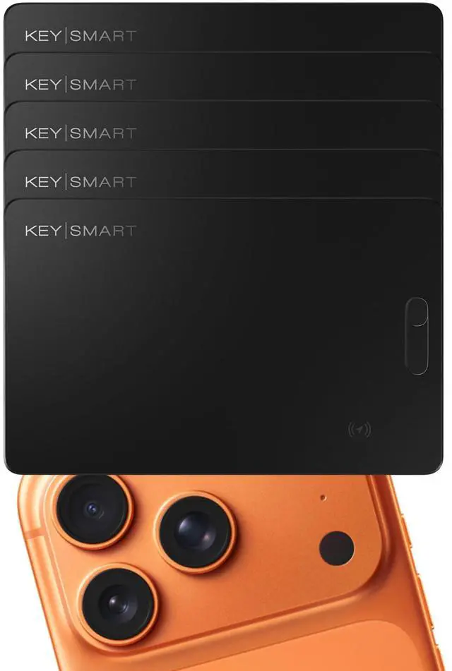 Main image of KeySmart SmartCard (Gen 2) MFI-Certified Wallet Tracker Card, Compatible with Apple Find My App, Rechargeable Thin GPS Item Finder for Luggage Tag, Smart Bluetooth Tracking with Key Chain Hole, 5 Pack