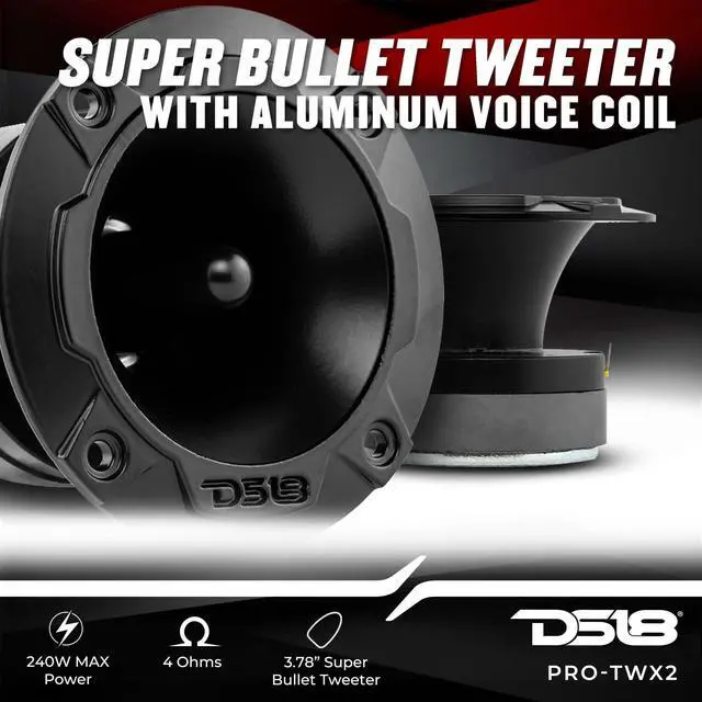 Alt view image 2 of 4 - PRO-TWX2 3.78" Super Bullet Tweeter with 1" Aluminum Voice Coil 240 Watts 4 Ohms (2 Speakers Included)