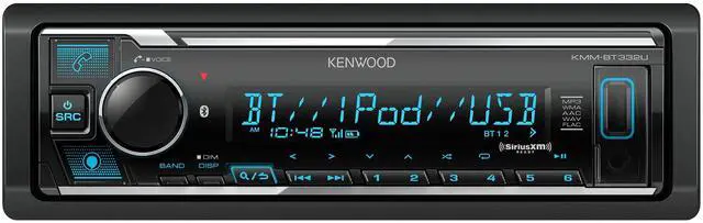 Main image of KMM-BT332U Bluetooth Single DIN Car Stereo with USB Port, AM/FM Radio, MP3 Player, Multi Color LCD, Detachable Face, Built in Amazon Alexa, Compatible with SiriusXM Tuner