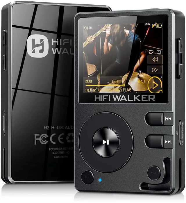 Main image of H2 Hi-Res Bluetooth MP3 Player with 64GB MicroSD Card, Portable Lossless Digital Audio Player with ESS DAC, DSD FLAC Support, USB DAC, Line Out, Physical Controls, Supports up to 512GB
