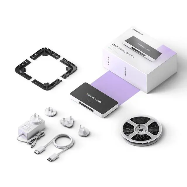 Alt view image 2 of 4 - New RGBW 3 HDMI 2.1 Fancy Sync Box with 3 HDMI Ports, 4K 120Hz, HDR (for 24" to 55" TVs)