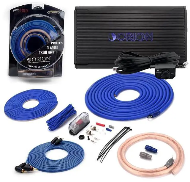 Main image of CEA1200.1D Class-D Monoblock Subwoofer Amplifier + COKIT4 4 Gauge Amp Wiring Kit Combo, 4800W Max, 1200W RMS Car Audio Amp Install Bundle