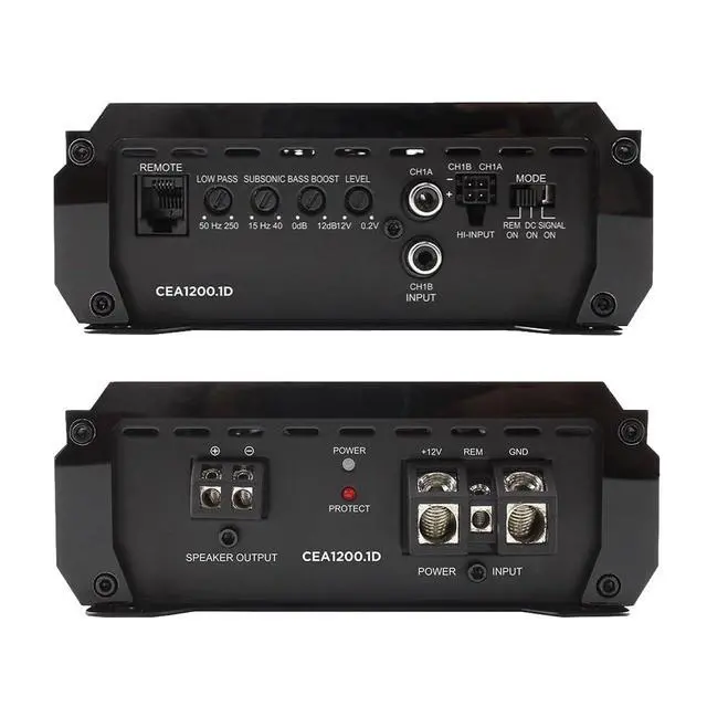 Alt view image 3 of 4 - CEA1200.1D Class-D Monoblock Subwoofer Amplifier + COKIT4 4 Gauge Amp Wiring Kit Combo, 4800W Max, 1200W RMS Car Audio Amp Install Bundle