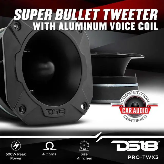 Alt view image 2 of 4 - PRO-TWX3 4" Super Bullet Tweeter 480 Watts 1.5" Aluminum 4-Ohm Vc - PRO Tweeters are The Best in The Car Audio Pro Audio and Voceteo Market (1 Speaker)
