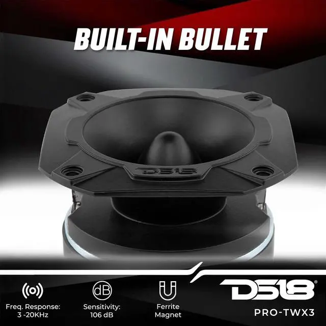 Alt view image 3 of 4 - PRO-TWX3 4" Super Bullet Tweeter 480 Watts 1.5" Aluminum 4-Ohm Vc - PRO Tweeters are The Best in The Car Audio Pro Audio and Voceteo Market (1 Speaker)