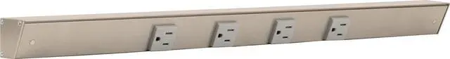 Main image of Task Lighting APT Angled Power Strip 24 inch, 4 Receptacles, Satin Nickel