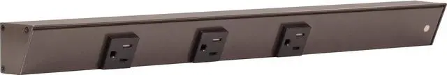 Main image of Task Lighting APT Angled Power Strip 18 inch Right, 3 Receptacles, Bronze