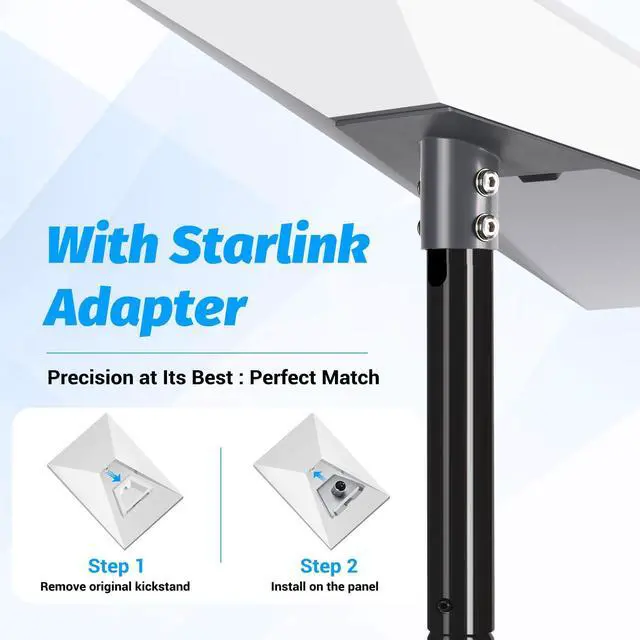 Alt view image 3 of 4 - 15FT Gen 3 Starlink Pole Mount, Starlink Mount with Pipe Adapter, Starlink Ground Pole Mounting Kit for Starlink Standard 4/4X/Gen 3
