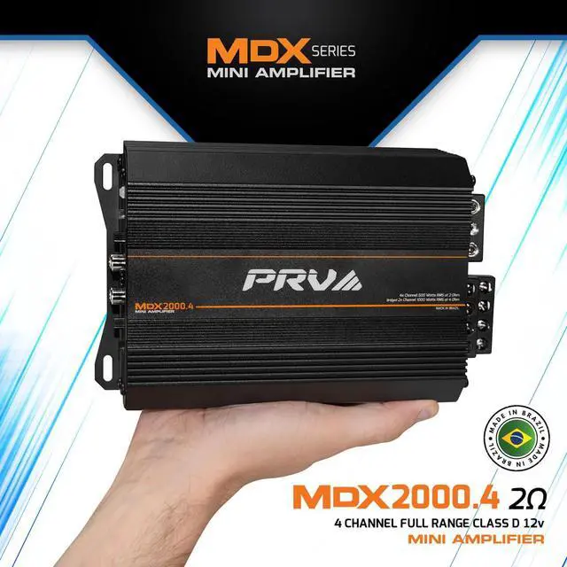 Alt view image 2 of 4 - MDX2000.4 2 Ohm Mini 4 Channel Car Audio Amplifier 4 x 500 Watts RMS at 2 Ohm - 2000 Watt 12 Volts Bridgeable Amp for Powersports, Motorcycles, ATV, for High Power Stereo Speaker Systems