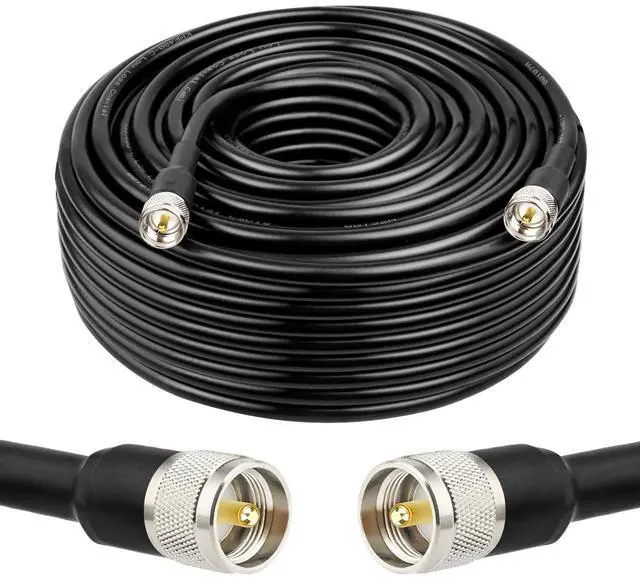 Main image of CB Coax Cable 150FT, KMR 400 UHF Coaxial PL-259 UHF Male Coax Low Loss 50 ohm CB Cable