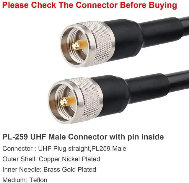 Alt view image 2 of 4 - CB Coax Cable 150FT, KMR 400 UHF Coaxial PL-259 UHF Male Coax Low Loss 50 ohm CB Cable