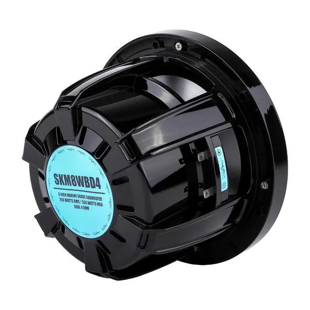 Alt view image 3 of 3 - SKM8WBD4 8" 500W Max Power Dual 4 Ohm Marine Subwoofer (Black)