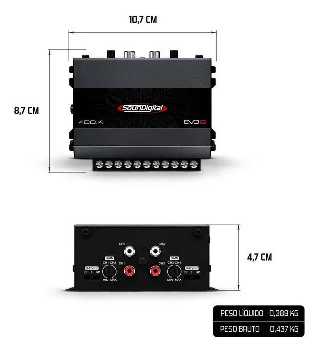 Alt view image 3 of 3 - Amplifier (400W 4 Channels)