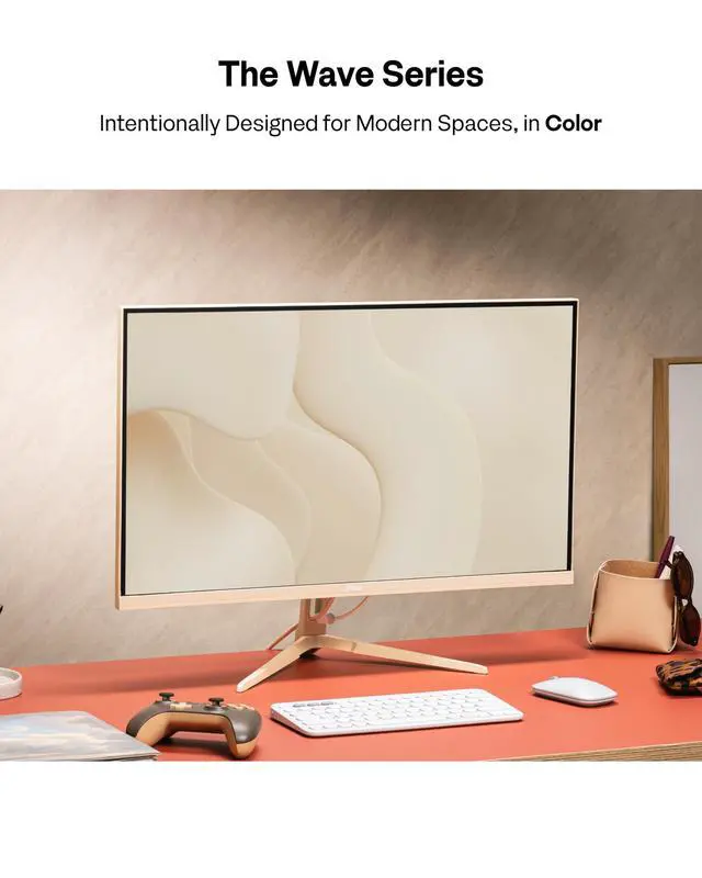 Alt view image 2 of 6 - PX246 Wave Beige 24 inch 120Hz Refresh Rate FHD 1080p Resolution IPS Panel 4ms GTG Response Time Gaming Monitor with Adaptive Sync