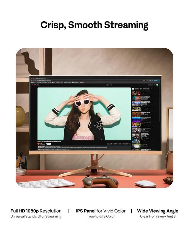 Alt view image 5 of 6 - PX246 Wave Beige 24 inch 120Hz Refresh Rate FHD 1080p Resolution IPS Panel 4ms GTG Response Time Gaming Monitor with Adaptive Sync