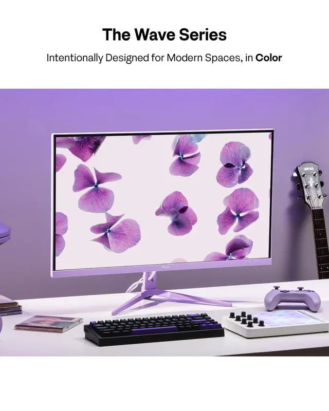 Alt view image 2 of 6 - PX246 Wave Purple 24 inch 120Hz Refresh Rate FHD 1080p Resolution IPS Panel 4ms GTG Response Time Gaming Monitor with Adaptive Sync