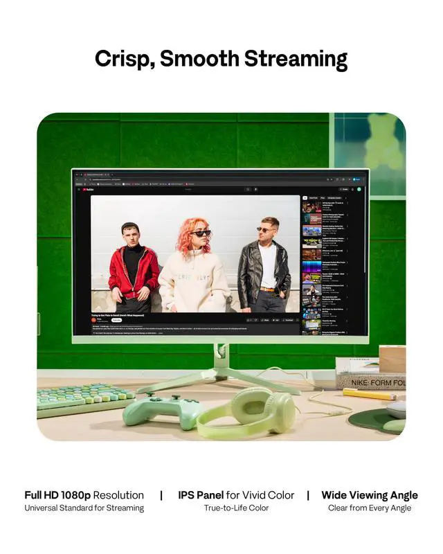 Alt view image 5 of 6 - PX246 Wave Mint Green 24 inch 120Hz Refresh Rate FHD 1080p Resolution IPS Panel 4ms GTG Response Time Gaming Monitor with Adaptive Sync