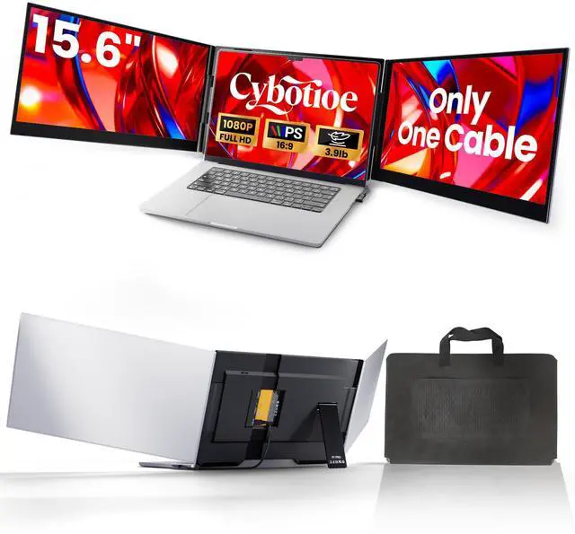 Main image of 2026 New One Cable Connection Laptop Screen Extender Monitor Portable, Ultra Thin 15.6" 1080P FHD Triple Screen,Fit for 13-17" Laptop, Plug & Play Compatiable with Win/Mac/Chrome/Android