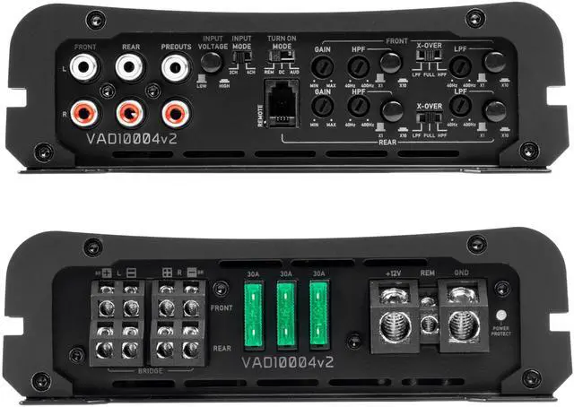 Alt view image 2 of 6 - VAD10004 v2 Model 4-Channel Class D Amplifier 2000W Peak, 1000W RMS, 2/4-ohm Stable, High/Low Pass X-Over, for Car/Truck/Marine/UTV/Motorcycle (VAD10004v2)