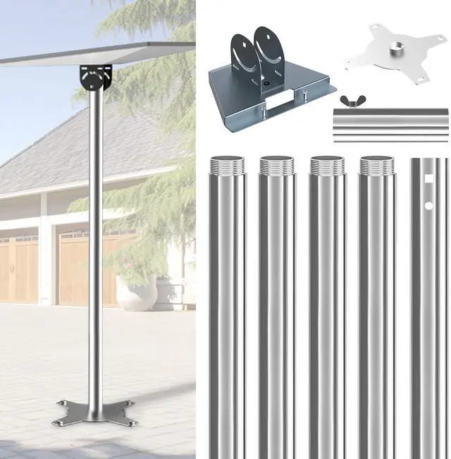 Main image of for Starlink Gen 3 Pole Mount Kit with Pipe Adapter, Thickened Stainless Steel, Starlink Mounting Starlink Base Bracket (5 Section Straight with Mount)