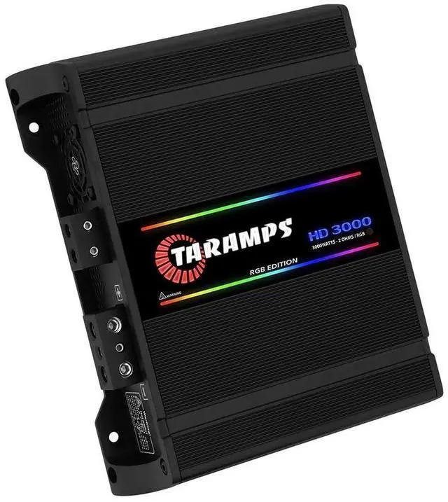 Alt view image 2 of 6 - Taramps HD 3000 2 Ohms Black RGB 1 Channel Amplifier 3000 Watts RMS Digital, 108 RGB Effects, Crossover, Low/High Pass, Bass Boost, Car Audio System, Monoblock Full Range, LED Monitor Indicator, HD 3k