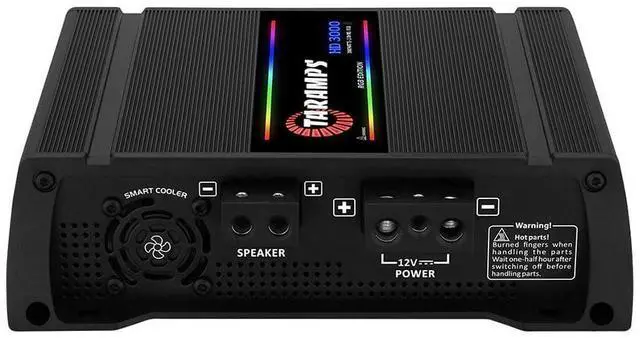 Alt view image 3 of 6 - Taramps HD 3000 2 Ohms Black RGB 1 Channel Amplifier 3000 Watts RMS Digital, 108 RGB Effects, Crossover, Low/High Pass, Bass Boost, Car Audio System, Monoblock Full Range, LED Monitor Indicator, HD 3k