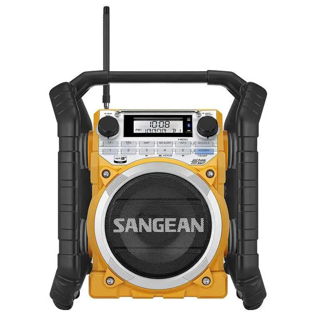 Alt view image 2 of 6 - U4 Weather Alert Radio with Bluetooth, AM/FM, Aux-in Ultra Rugged Rechargeable Digital Tuning Radio, Yellow