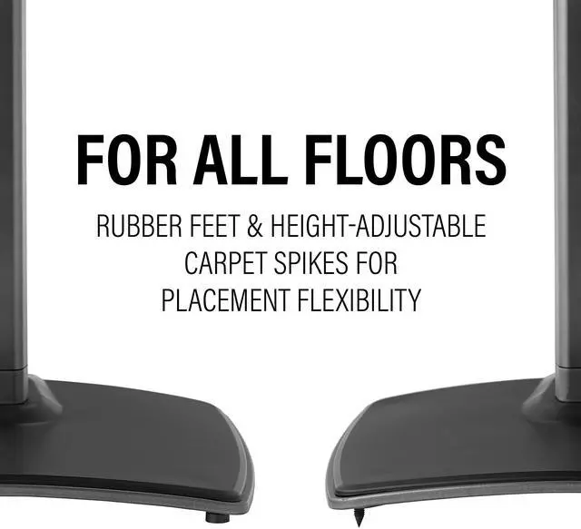Alt view image 3 of 6 - Height Adjustable Speaker Stand for Sonos Era 300 - 17" Height Adjustment Sonos Stand Includes Carpet Spikes & Rubber Pads - Easy DIY Install Comes w/All Hardware - Black Single
