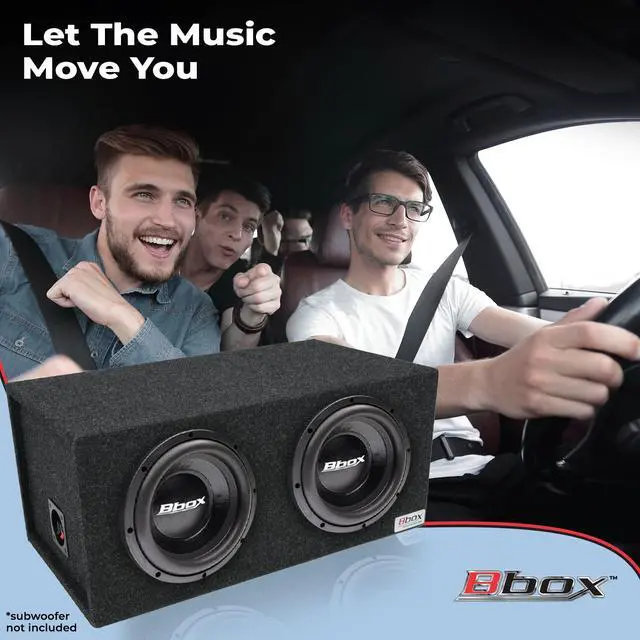 Alt view image 3 of 6 - BBox E10D Dual 10" Sealed Carpeted Subwoofer Enclosure, Black