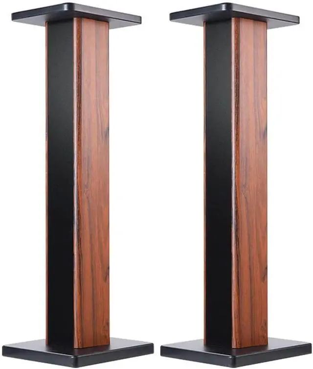 Main image of Wood Grain Speaker Stands 36 Inch Universal Floor Speaker Stand Pair Heavy Duty Hollowed Stands for Home Theater Speakers with Sand Filling Tuning Function - Pair