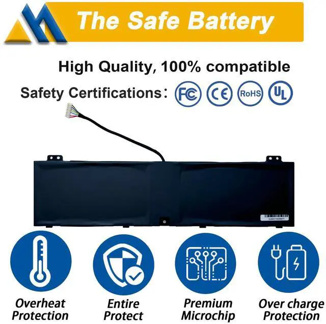 Alt view image 3 of 6 - AP21B7Q Laptop Battery Compatible with Acer Predator Triton 300 SE PT314-51S (2022) Swift Edge SFX16-61G Swift X SFX14-71G Series QKT.00407.014 15.48V 4930mAh 76Wh