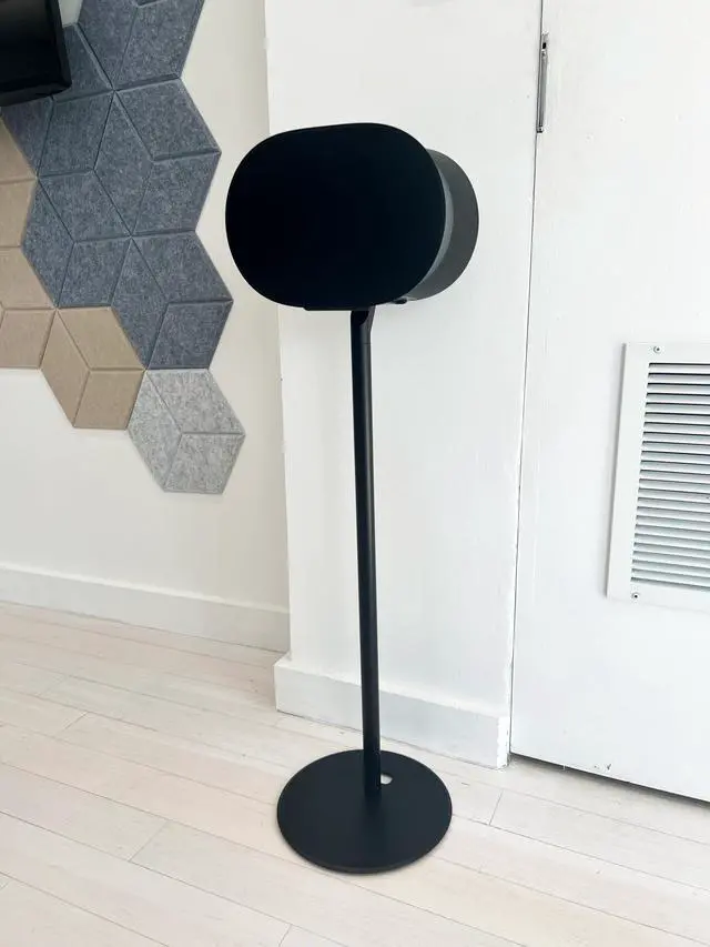Alt view image 5 of 6 - Fixed Height Floor Stands Compatible with Sonos Era 100, Era 100 SL, Era 300 Speakers - Surround Sound Speaker Stands with Cable Management, Sleek and Secure, 28.2" w/o Speaker, 2 Pack