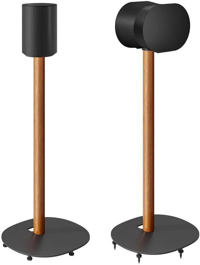 Main image of Speaker Stands Pair for SONOS Era 100 and Era 300,11LBS Capacity,30.6" Fixed Height Floor Stand with Cable Management,Large Base with Two Feet Avaliable,Wooden Speaker Mount,Black
