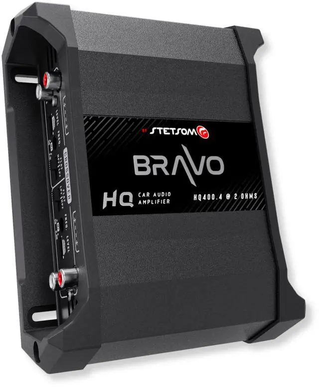 Main image of Bravo HQ 400.4 - Multichannel Car Audio Digital Amp, 2 Ohms Stable - 400 Watts RMS 4 Independent Channels, Variable Crossover, Full Range, Car Stereo ds Bridge Speakers 400x4 RCA & High Input