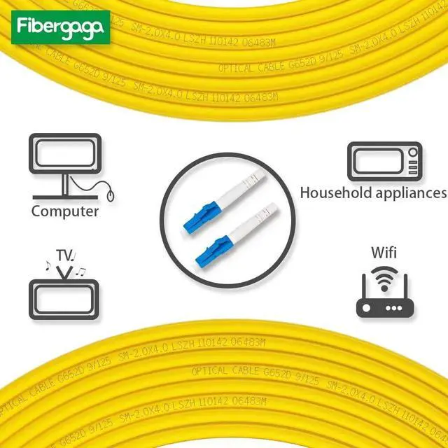 Alt view image 3 of 6 - 100M(328ft) OS2 LC to LC Fiber Patch Cable Single Mode, Simplex, Length Option: 0.5M(1.6ft)-100m(328ft) 9/125µm 2.0mm Diameter Fiber Optic Cable Cord LSZH, OS1/OS2 Compatible