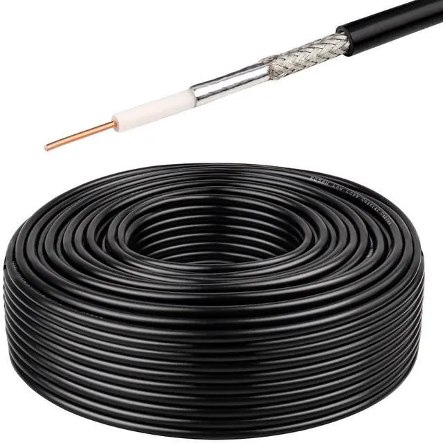 Main image of RG58 Coaxial Cable - 50 Ohm Shielded Cable for RF Communication, Ham Radio, and Antenna Applications 200FT
