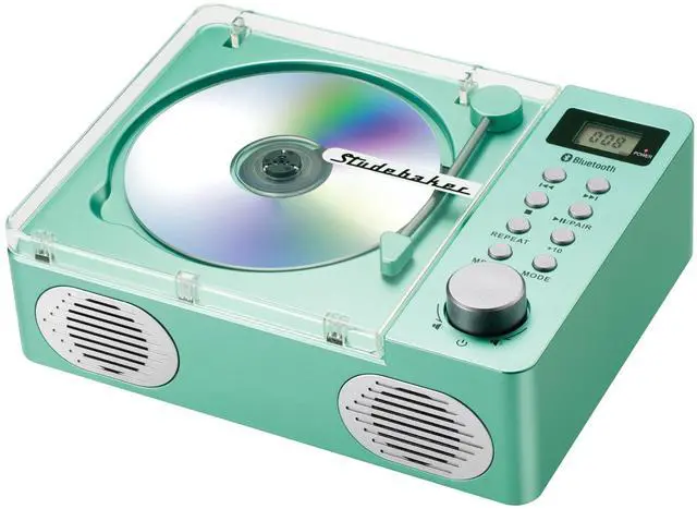 Main image of SB3720 Portable Stereo Bluetooth CD Player with MP3 Playback, FM Radio, USB, and Built-in Rechargeable Battery (Teal)