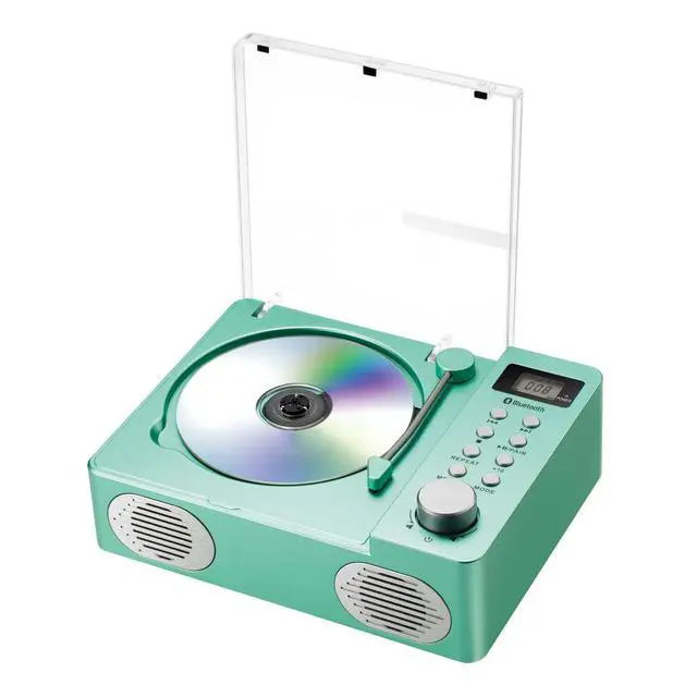 Alt view image 2 of 6 - SB3720 Portable Stereo Bluetooth CD Player with MP3 Playback, FM Radio, USB, and Built-in Rechargeable Battery (Teal)