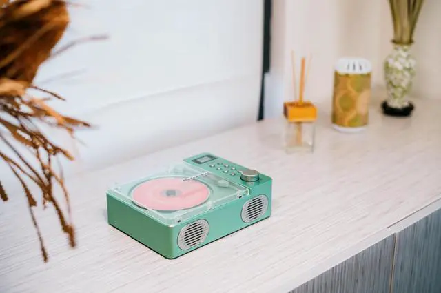 Alt view image 6 of 6 - SB3720 Portable Stereo Bluetooth CD Player with MP3 Playback, FM Radio, USB, and Built-in Rechargeable Battery (Teal)