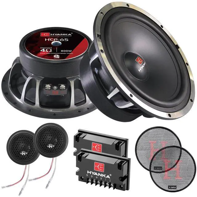 Main image of HCP-65 6.5 Component Car Speakers, 800 Watt Car Audio Stereo Door Speakers Perfect for Upgrading Any Car Stereo System Includes 2 x Midrange Woofers, Tweeters, and Crossovers (Set)