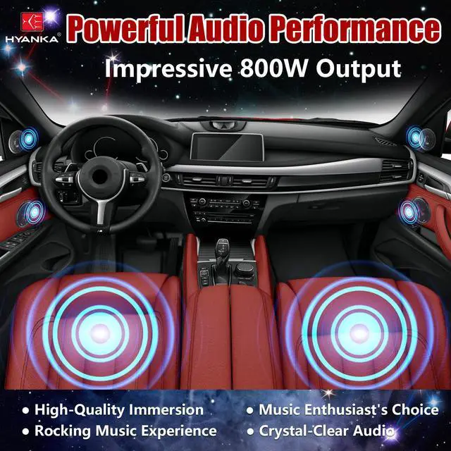 Alt view image 2 of 6 - HCP-65 6.5 Component Car Speakers, 800 Watt Car Audio Stereo Door Speakers Perfect for Upgrading Any Car Stereo System Includes 2 x Midrange Woofers, Tweeters, and Crossovers (Set)