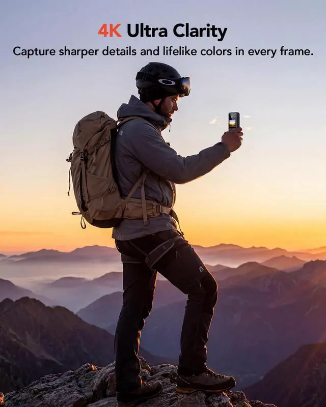 Alt view image 2 of 6 - 4K Mini Body Camera with Video and Audio 64G, 2X 1400mAh Batteries& Charging Dock, A29 Body Wearable Camera with Night Vision & Bike Mount for Security, Vlogging, Pet, Cycling, Daily Recording