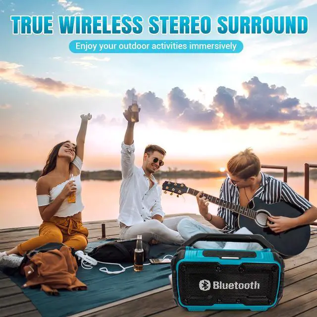 Alt view image 2 of 6 - Cordless Bluetooth Speaker Compatible with Makita 18V Max Batterty, 80W Portable Outdoor Wireless Boombox, Durable for Jobsites, Phone Holder Included(Tool Only)