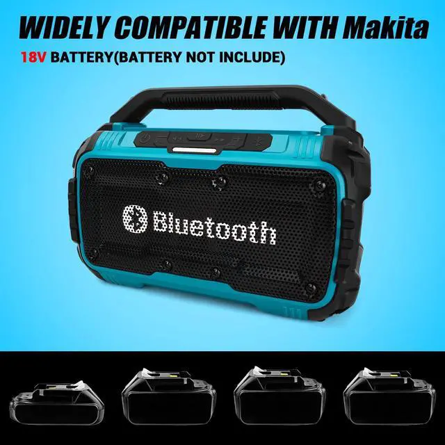Alt view image 4 of 6 - Cordless Bluetooth Speaker Compatible with Makita 18V Max Batterty, 80W Portable Outdoor Wireless Boombox, Durable for Jobsites, Phone Holder Included(Tool Only)